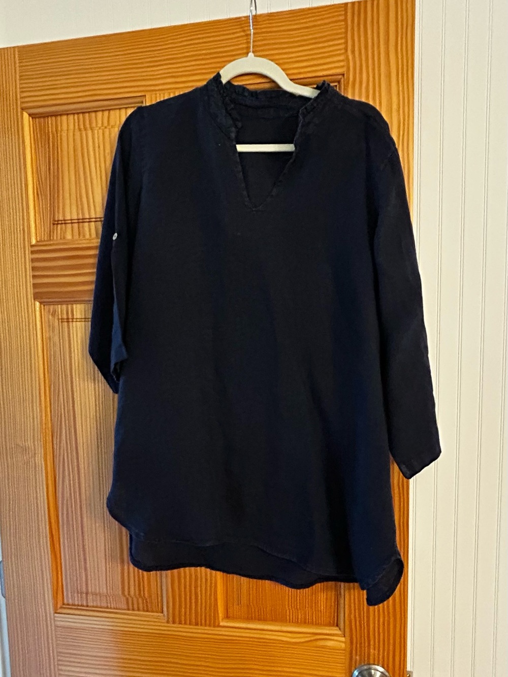Black V-Neck Tunic Top